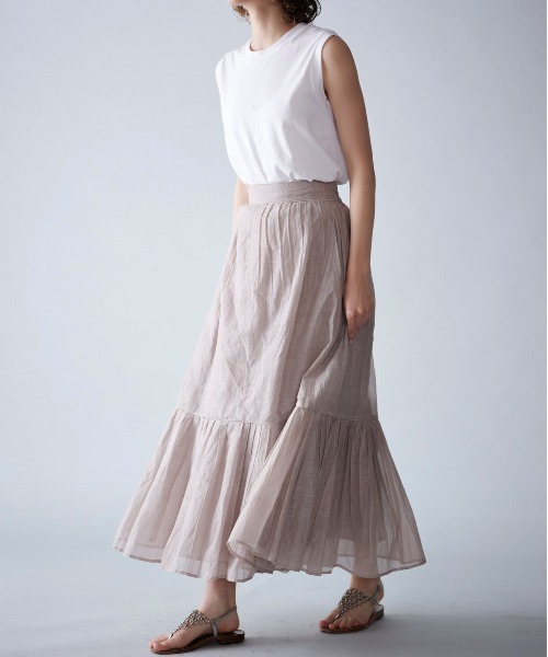 【新品タグ付き】MARILYN MOONオーガニックコットンティアードスカート 再入荷】sheer starched cotton gather skirt – MARILYN MOON