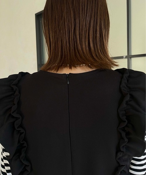 prose verse（プロズヴェール）の「Vネックフリルオールインワン（つなぎ/オールインワン・レディース・ブラック・MEDIUM）」の15枚目の写真