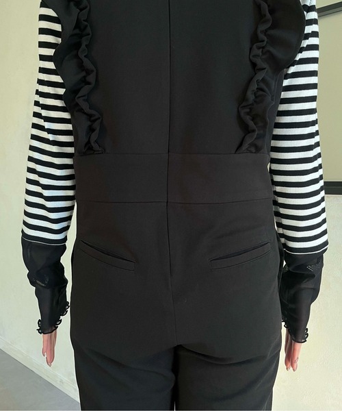 prose verse（プロズヴェール）の「Vネックフリルオールインワン（つなぎ/オールインワン・レディース・ブラック・MEDIUM）」の16枚目の写真