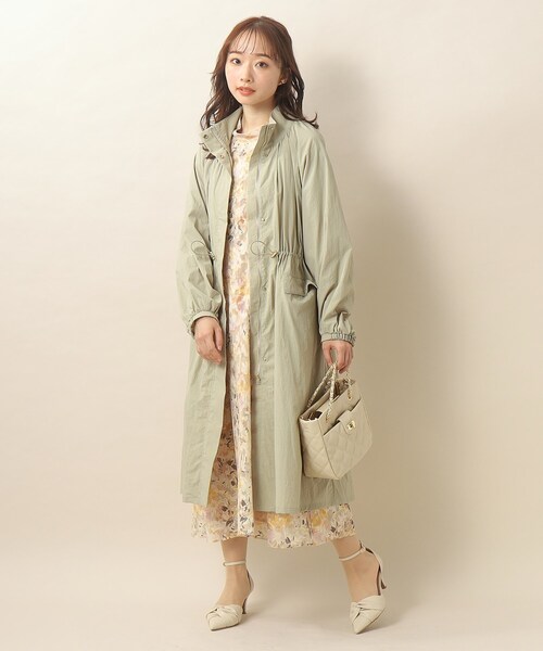 index（インデックス）の「◆撥水 スタンドカラーロングコート【洗濯機洗い可】（その他アウター・レディース・カーキ/ナチュラル/ネイビー・40/38/36）」の14枚目の写真