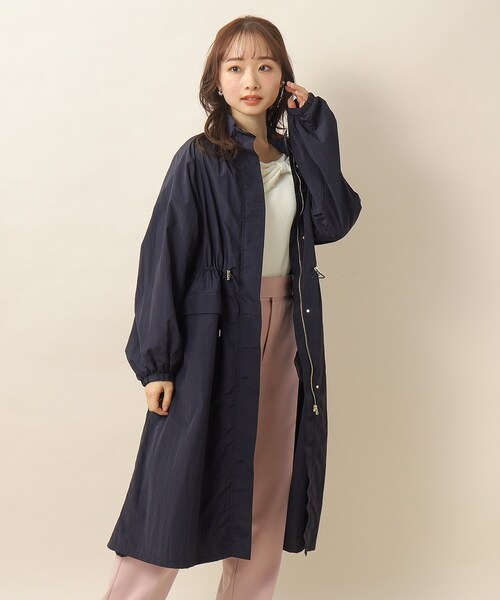 index（インデックス）の「◆撥水 スタンドカラーロングコート【洗濯機洗い可】（その他アウター・レディース・カーキ/ナチュラル/ネイビー・40/38/36）」の9枚目の写真