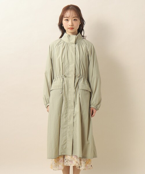 index（インデックス）の「◆撥水 スタンドカラーロングコート【洗濯機洗い可】（その他アウター・レディース・カーキ/ナチュラル/ネイビー・40/38/36）」の13枚目の写真