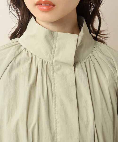 index（インデックス）の「◆撥水 スタンドカラーロングコート【洗濯機洗い可】（その他アウター・レディース・カーキ/ナチュラル/ネイビー・40/38/36）」の6枚目の写真