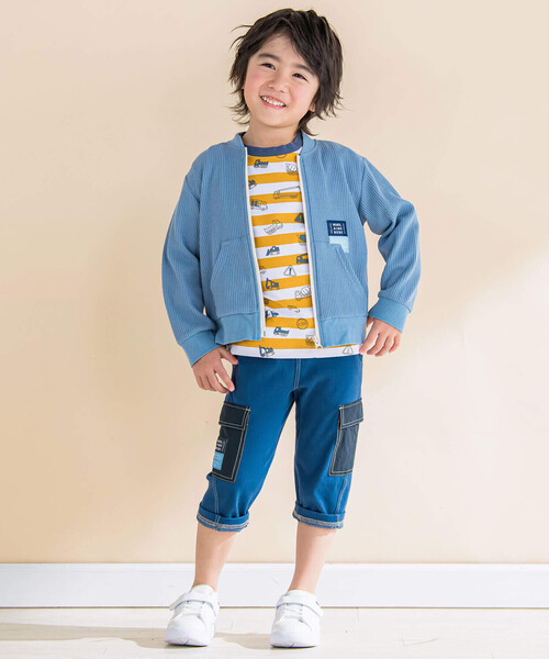 Noeil aime BeBe（ノイユエイムベベ）の「ツイルニット配色ポケットカーゴパンツ(80~130cm)（カーゴパンツ・キッズ・ネイビー/イエロー・120cm/90cm/130cm/110cm/100cm/80ｃｍ）」の19枚目の写真