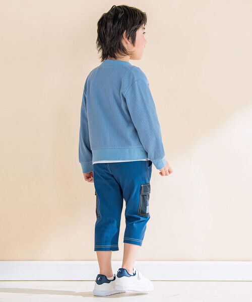 Noeil aime BeBe（ノイユエイムベベ）の「ツイルニット配色ポケットカーゴパンツ(80~130cm)（カーゴパンツ・キッズ・ネイビー/イエロー・120cm/90cm/130cm/110cm/100cm/80ｃｍ）」の20枚目の写真