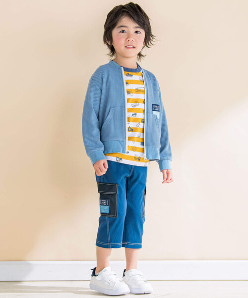 Noeil aime BeBe（ノイユエイムベベ）の「ツイルニット配色ポケットカーゴパンツ(80~130cm)（カーゴパンツ・キッズ・ネイビー/イエロー・120cm/90cm/130cm/110cm/100cm/80ｃｍ）」の21枚目の写真