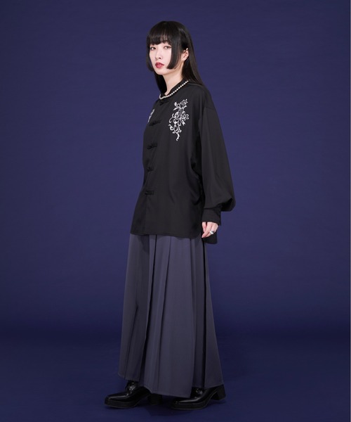 Ellno Loset（エルノロゼット）の「チャイナ刺繍シャツLS（シャツ/ブラウス・メンズ・オフホワイト/ブラック/ブルーグレー・LARGE/MEDIUM/SMALL）」の22枚目の写真