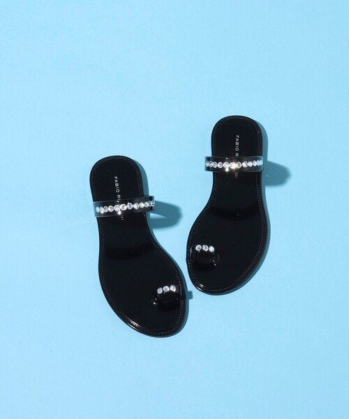 FABIO RUSCONI（ファビオルスコーニ）の「【FABIO RUSCONI/ファビオルスコーニ】PVCビジューサンダル（サンダル・レディース・ブラック/ピンクベージュ・36/37/38）」の2枚目の写真