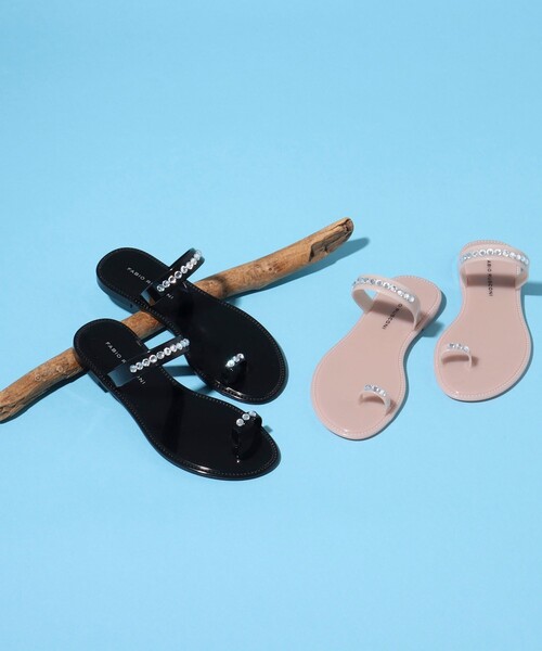 FABIO RUSCONI（ファビオルスコーニ）の「【FABIO RUSCONI/ファビオルスコーニ】PVCビジューサンダル（サンダル・レディース・ブラック/ピンクベージュ・36/37/38）」の4枚目の写真