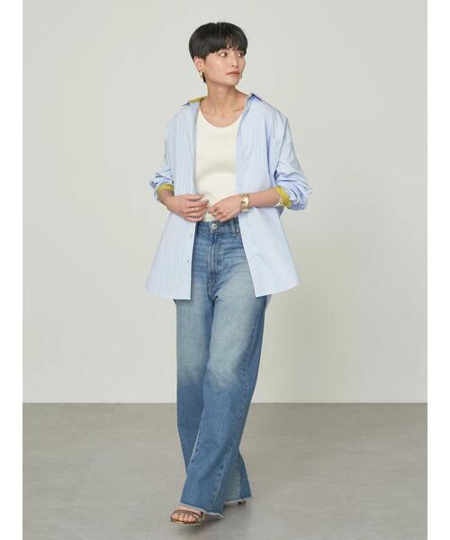 AMERICAN HOLIC（アメリカンホリック）の「抗菌防臭Dailyテレコタンクトップ（インナーウェア/肌着・レディース・ブラック/チャコールグレー/グレイッシュベージュ/オフホワイト・M/L）」の5枚目の写真