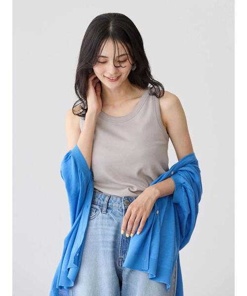 AMERICAN HOLIC（アメリカンホリック）の「抗菌防臭Dailyテレコタンクトップ（インナーウェア/肌着・レディース・ブラック/チャコールグレー/グレイッシュベージュ/オフホワイト・M/L）」の12枚目の写真