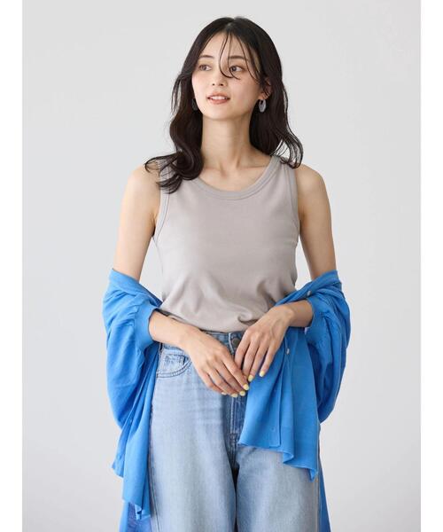 AMERICAN HOLIC（アメリカンホリック）の「抗菌防臭Dailyテレコタンクトップ（インナーウェア/肌着・レディース・ブラック/チャコールグレー/グレイッシュベージュ/オフホワイト・M/L）」の13枚目の写真