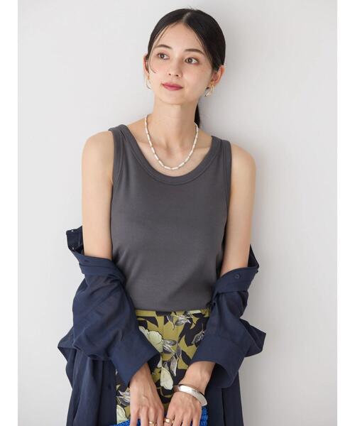 AMERICAN HOLIC（アメリカンホリック）の「抗菌防臭Dailyテレコタンクトップ（インナーウェア/肌着・レディース・ブラック/チャコールグレー/グレイッシュベージュ/オフホワイト・M/L）」の16枚目の写真