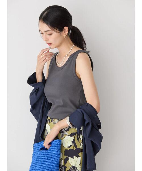 AMERICAN HOLIC（アメリカンホリック）の「抗菌防臭Dailyテレコタンクトップ（インナーウェア/肌着・レディース・ブラック/チャコールグレー/グレイッシュベージュ/オフホワイト・M/L）」の17枚目の写真