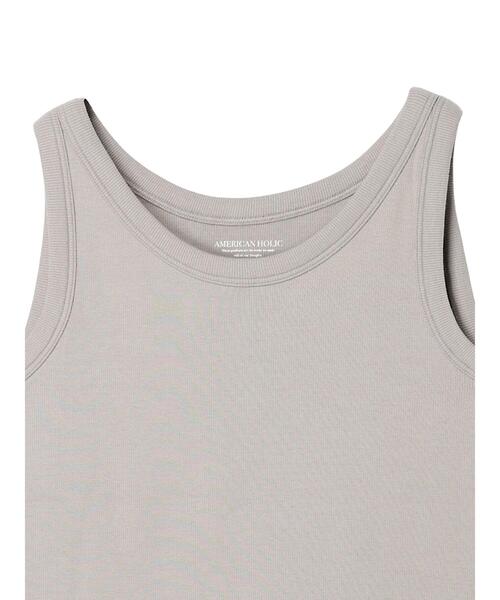 AMERICAN HOLIC（アメリカンホリック）の「抗菌防臭Dailyテレコタンクトップ（インナーウェア/肌着・レディース・ブラック/チャコールグレー/グレイッシュベージュ/オフホワイト・M/L）」の21枚目の写真