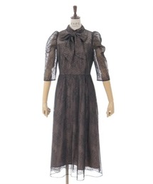 axes femme | 【パーティドレス/結婚式】ドットチュール×レースドレス(ドレス)