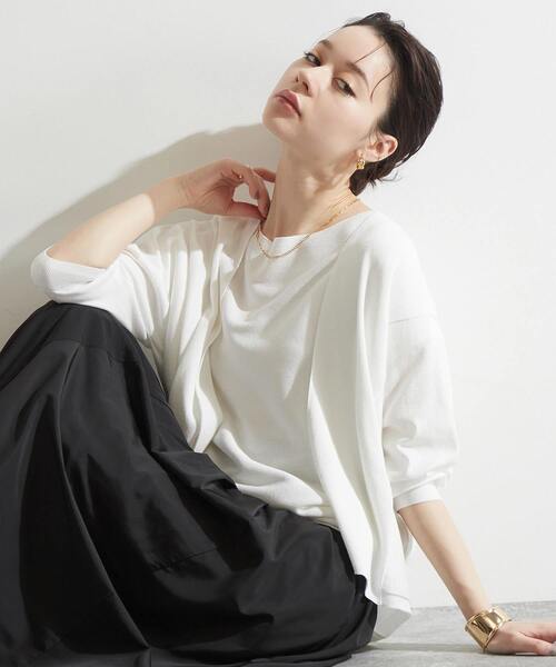 Liesse(リエス)の「ニットショートカーディガン(カーディガン/ボレロ・レディース・ホワイト/ネイビー/パープル・FREE)」の2枚目の写真