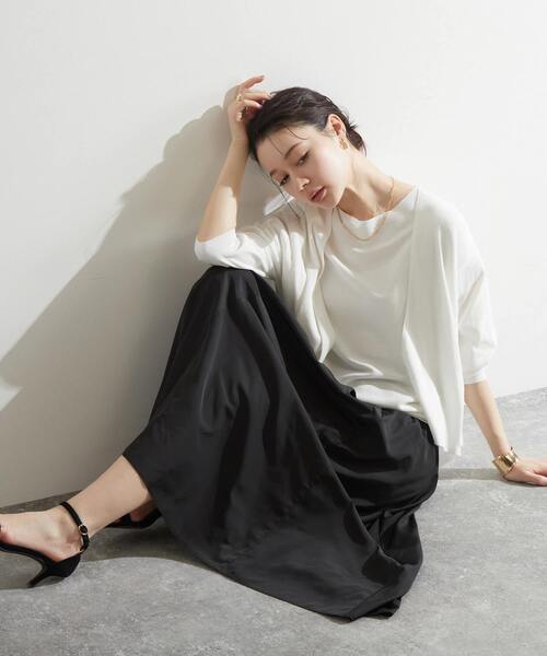 Liesse(リエス)の「ニットショートカーディガン(カーディガン/ボレロ・レディース・ホワイト/ネイビー/パープル・FREE)」の8枚目の写真