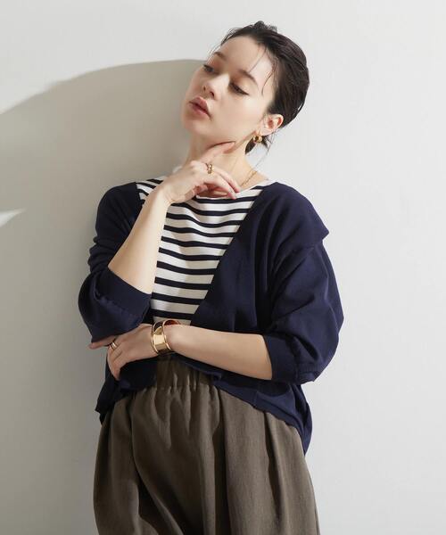 Liesse(リエス)の「ニットショートカーディガン(カーディガン/ボレロ・レディース・ホワイト/ネイビー/パープル・FREE)」の9枚目の写真