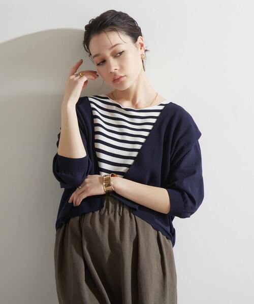 Liesse(リエス)の「ニットショートカーディガン(カーディガン/ボレロ・レディース・ホワイト/ネイビー/パープル・FREE)」の10枚目の写真