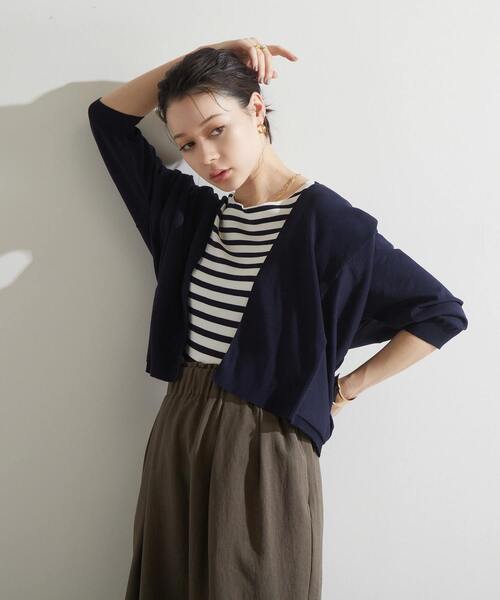 Liesse(リエス)の「ニットショートカーディガン(カーディガン/ボレロ・レディース・ホワイト/ネイビー/パープル・FREE)」の11枚目の写真