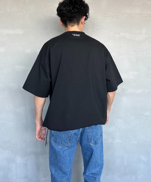 tシャツ 「NANGA/ナンガ」 別注 ワンポイントロゴ刺繍 ルーズフィットドローコードTシャツ レディース メンズ NANGA tシャツ 「NANGA/ナンガ」 別注 ワンポイントロゴ刺繍
