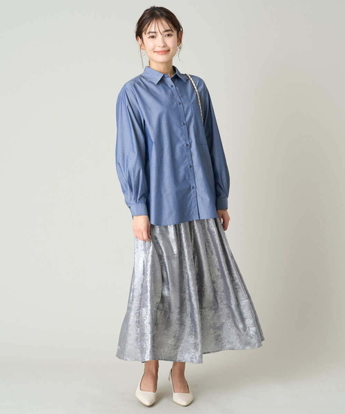 a.v.v（アーヴェヴェ）の「マルチタックフレアスカート（スカート・レディース・ブラック/シルバー/ベージュ・38/40/36/42/34）」の22枚目の写真