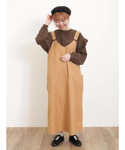 Samansa Mos2（サマンサ モスモス）の「袖切替フリルスウェット（Tシャツ/カットソー・レディース・チャコールグレー/ブラウン/パープル/キナリ・F）」の9枚目の写真