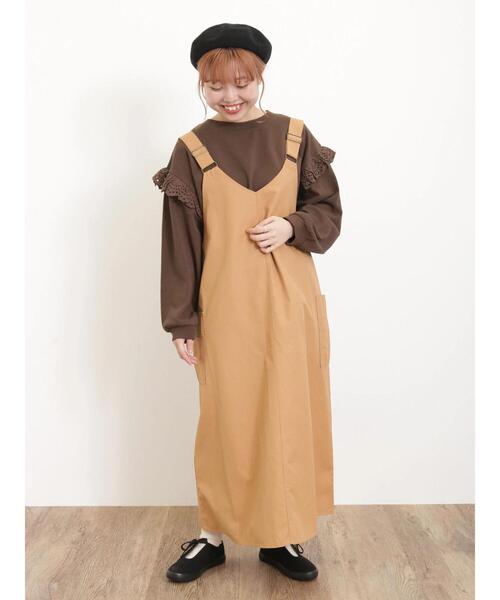 Samansa Mos2（サマンサ モスモス）の「袖切替フリルスウェット（Tシャツ/カットソー・レディース・チャコールグレー/ブラウン/パープル/キナリ・F）」の10枚目の写真