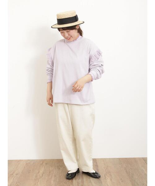 Samansa Mos2（サマンサ モスモス）の「袖切替フリルスウェット（Tシャツ/カットソー・レディース・チャコールグレー/ブラウン/パープル/キナリ・F）」の20枚目の写真