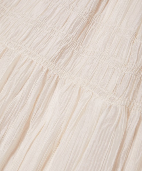 VIS（ビス）の「柄＆無地アソートシャーリングティアードスカート（スカート・レディース・ホワイト系その他/ブラック系その他/オフホワイト/サックスブルー・FREE）」の7枚目の写真