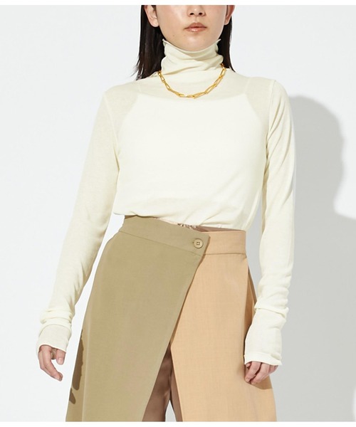 Settimissimo（セッティミッシモ）の「シアーフライス シームレス タートルプオーバー（Tシャツ/カットソー・レディース・ブラック/オフホワイト/グレー・FREE）」の2枚目の写真