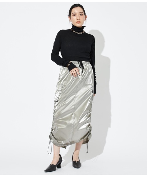 Settimissimo（セッティミッシモ）の「シアーフライス シームレス タートルプオーバー（Tシャツ/カットソー・レディース・ブラック/オフホワイト/グレー・FREE）」の12枚目の写真