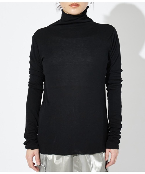 Settimissimo（セッティミッシモ）の「シアーフライス シームレス タートルプオーバー（Tシャツ/カットソー・レディース・ブラック/オフホワイト/グレー・FREE）」の19枚目の写真