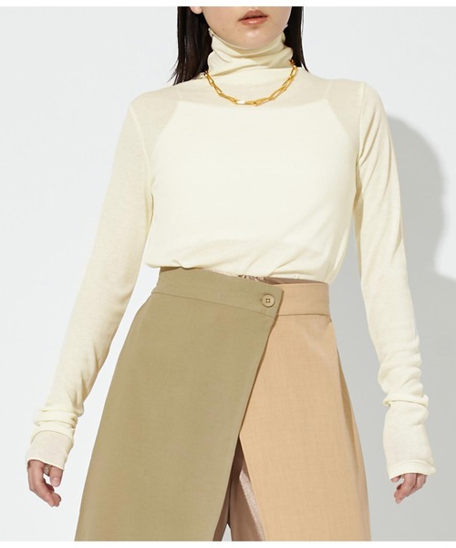 Settimissimo（セッティミッシモ）の「シアーフライス シームレス タートルプオーバー（Tシャツ/カットソー・レディース・ブラック/オフホワイト/グレー・FREE）」の18枚目の写真