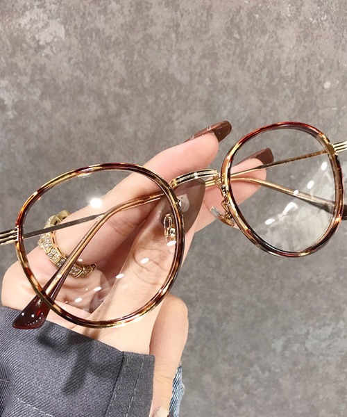 Bifrost(ビフレスト)の「クリアレンズメガネ(メガネ・レディース・ブラック系その他/ブラック/グレー/レオパード/ピンクゴールド・FREE)」の1枚目の写真