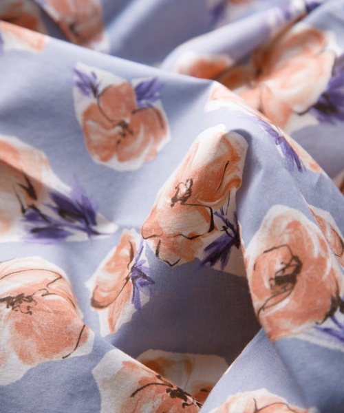 セール】COCOWALK:花柄コットン大判スカーフ(ドローイング