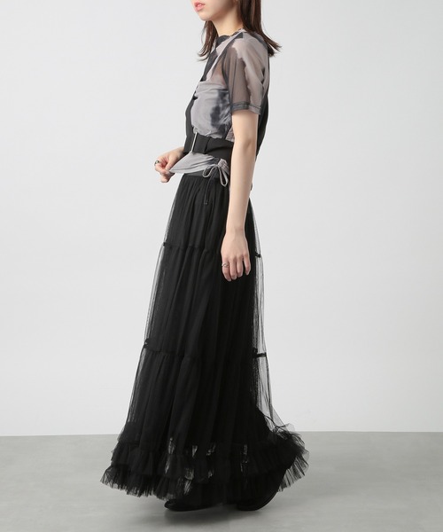 スカート tulle frill long skirt MAISON BREEZE reveur（メゾンブリーズレヴール）の「【MAISON