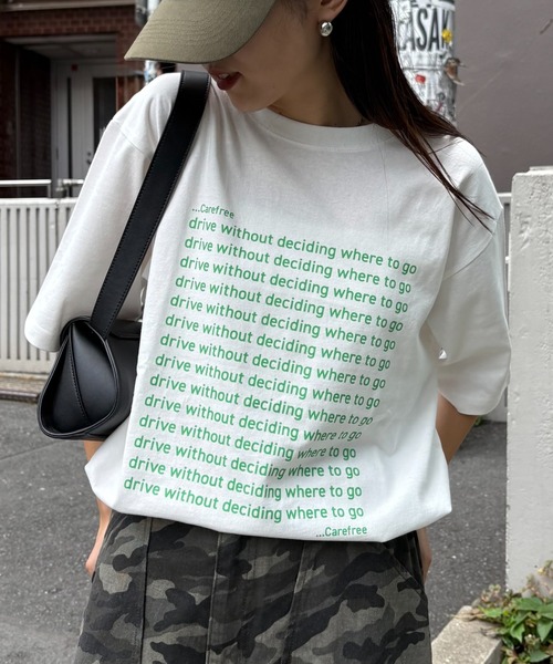 CIAOPANIC TYPY（チャオパニックティピー）の「【UNISEX】【全12色展開】メッセージプリント半袖Tee（Tシャツ/カットソー・メンズ・ライトグレー/ホワイト/ネイビー/レッド/チャコールグレー/ブラック/グリーン/ブルー/オレンジ/イエロー/サックスブルー/レインボー・MEDIUM/LARGE）」の5枚目の写真