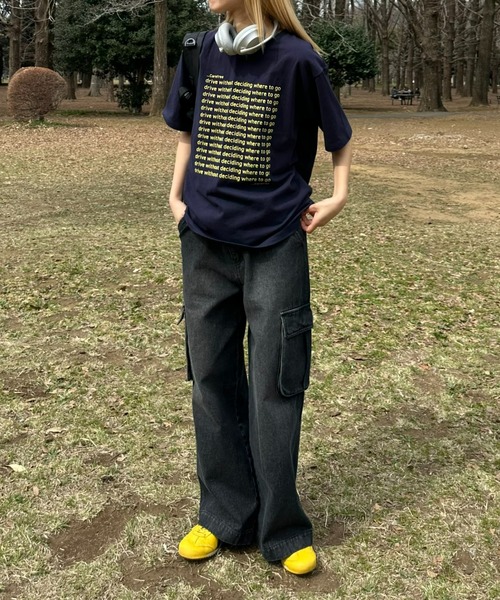 CIAOPANIC TYPY（チャオパニックティピー）の「【UNISEX】【全12色展開】メッセージプリント半袖Tee（Tシャツ/カットソー・メンズ・ライトグレー/ホワイト/ネイビー/レッド/チャコールグレー/ブラック/グリーン/ブルー/オレンジ/イエロー/サックスブルー/レインボー・MEDIUM/LARGE）」の21枚目の写真