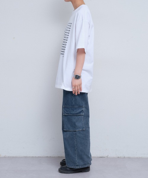CIAOPANIC TYPY(チャオパニックティピー)の「【UNISEX】【全12色展開】メッセージプリント半袖Tee(Tシャツ/カットソー・メンズ・ライトグレー/ホワイト/ネイビー/レッド/チャコールグレー/ブラック/グリーン/ブルー/オレンジ/イエロー/サックスブルー/レインボー・MEDIUM/LARGE)」の22枚目の写真