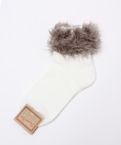 BEAMS BOY（ビームスボーイ）の「BEAMS BOY / ファー ソックス 15（ソックス/靴下・レディース・ホワイト/ブラック/ネイビー・ONE SIZE）」の2枚目の写真