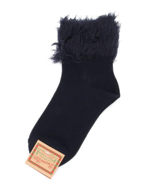 BEAMS BOY（ビームスボーイ）の「BEAMS BOY / ファー ソックス 15（ソックス/靴下・レディース・ホワイト/ブラック/ネイビー・ONE SIZE）」の6枚目の写真