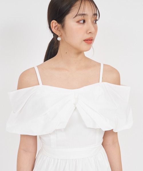 ROYAL PARTY（ロイヤルパーティー）の「リボンディテールティアードワンピース（ワンピース・レディース・ブラック/オフホワイト/ブルー・FREE）」の12枚目の写真