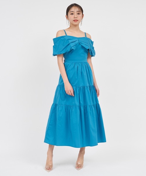 ROYAL PARTY（ロイヤルパーティー）の「リボンディテールティアードワンピース（ワンピース・レディース・ブラック/オフホワイト/ブルー・FREE）」の20枚目の写真