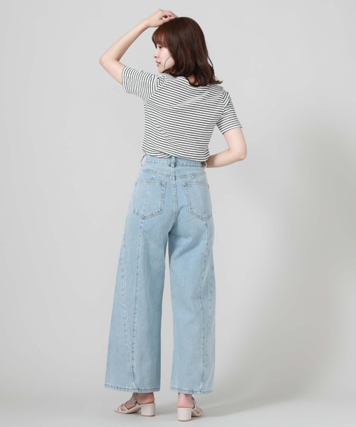 archives（アルシーヴ）の「サイド切替ワイドデニム（デニムパンツ・レディース・グレー/サックスブルー・SMALL/MEDIUM）」の13枚目の写真