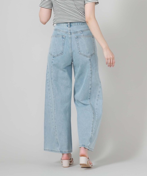 archives（アルシーヴ）の「サイド切替ワイドデニム（デニムパンツ・レディース・グレー/サックスブルー・SMALL/MEDIUM）」の8枚目の写真