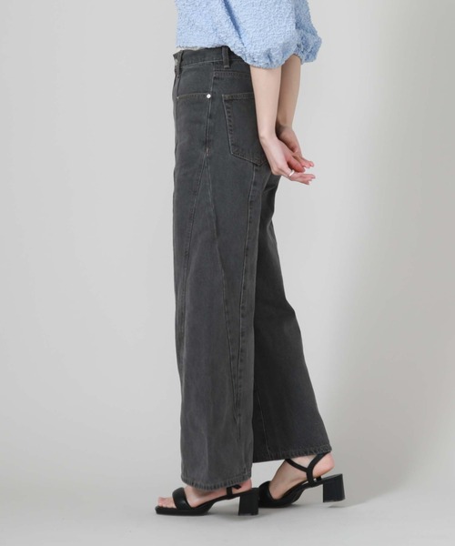 archives（アルシーヴ）の「サイド切替ワイドデニム（デニムパンツ・レディース・グレー/サックスブルー・SMALL/MEDIUM）」の21枚目の写真