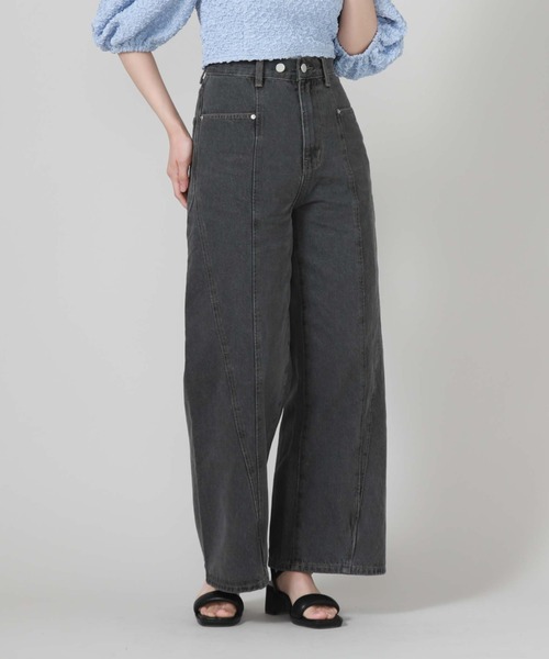 archives（アルシーヴ）の「サイド切替ワイドデニム（デニムパンツ・レディース・グレー/サックスブルー・SMALL/MEDIUM）」の20枚目の写真