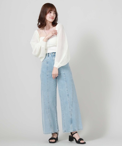 archives（アルシーヴ）の「サイド切替ワイドデニム（デニムパンツ・レディース・グレー/サックスブルー・SMALL/MEDIUM）」の18枚目の写真